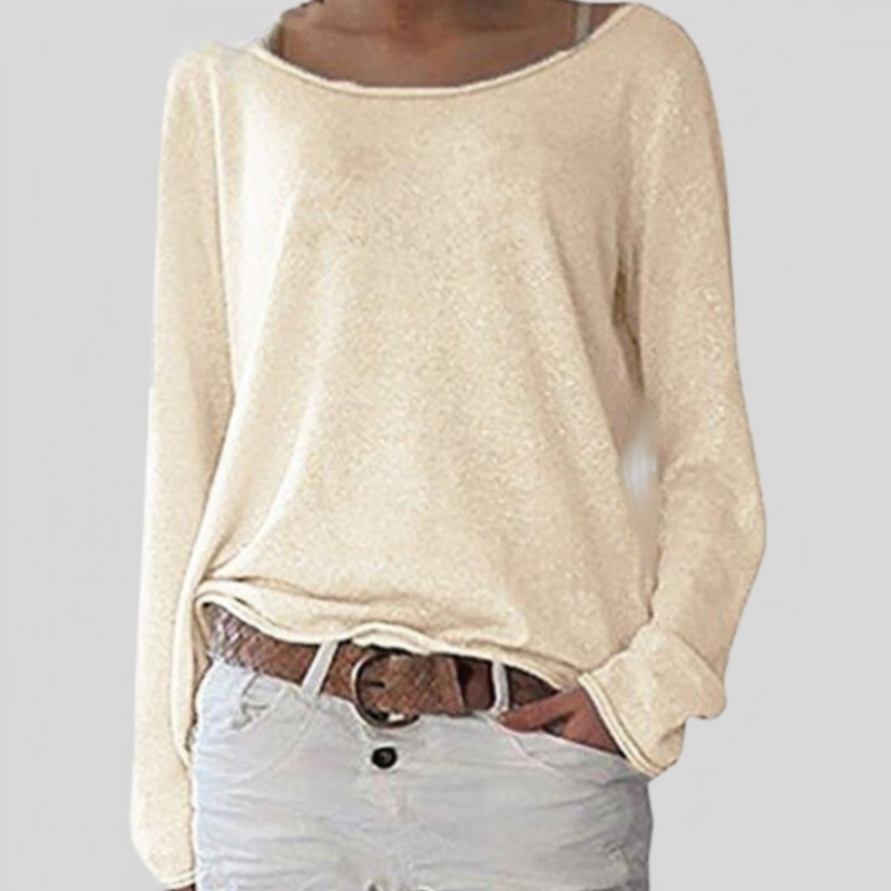 Mirka | Damen Langarmshirt Rundhals Legerer Schnitt 2