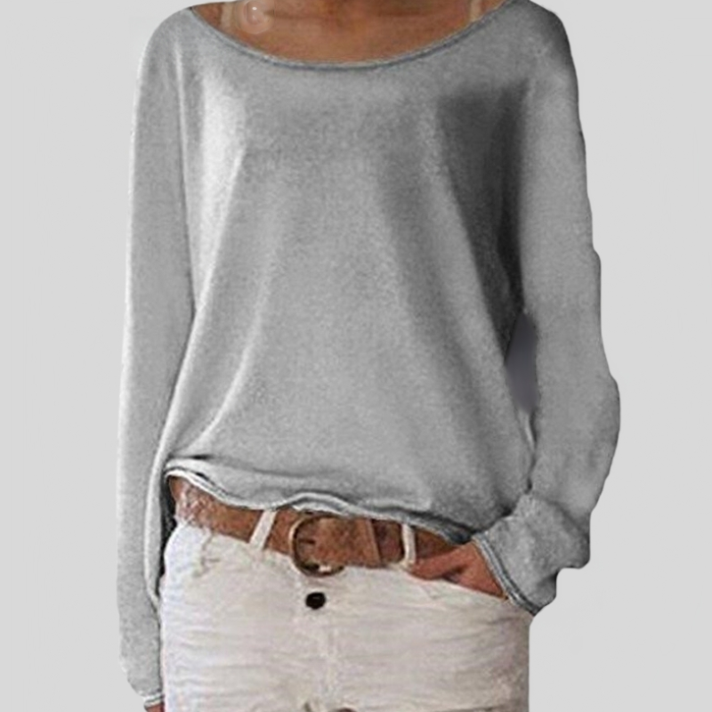Mirka | Damen Langarmshirt Rundhals Legerer Schnitt 3