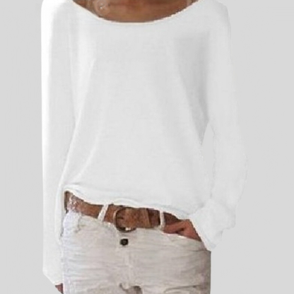 Mirka | Damen Langarmshirt Rundhals Legerer Schnitt 4
