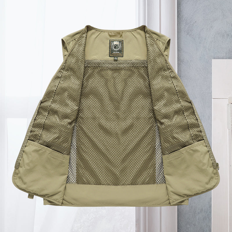 Sommer Weste Herren | Multi-Pocket Outdoor Weste