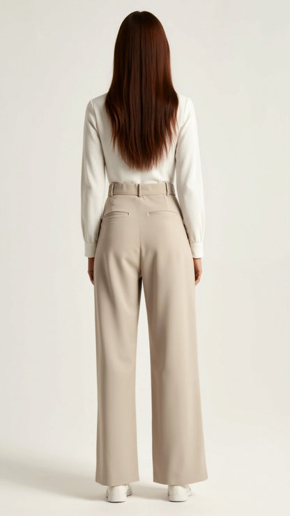 Natascha | Damen Frühjahrs Hochtaillierte Weite Hose 3