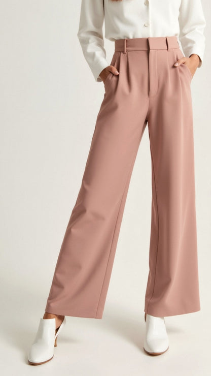 Natascha | Damen Frühjahrs Hochtaillierte Weite Hose 7