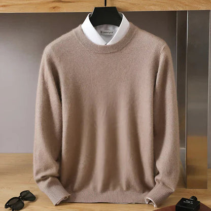 O-Ausschnitt Kaschmirpullover für Herren | Leicht