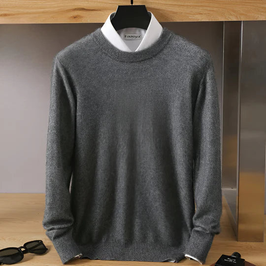 O-Ausschnitt Kaschmirpullover für Herren | Leicht
