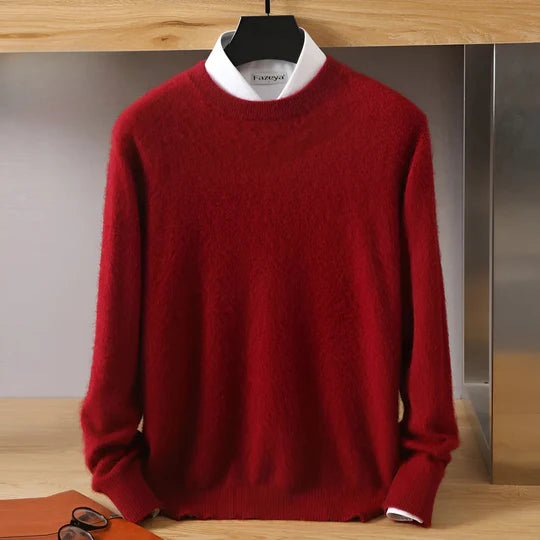 O-Ausschnitt Kaschmirpullover für Herren | Leicht