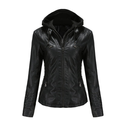 Bikerjacke Damen | Wärmendes Futter & Abnehmbare Kapuze 4