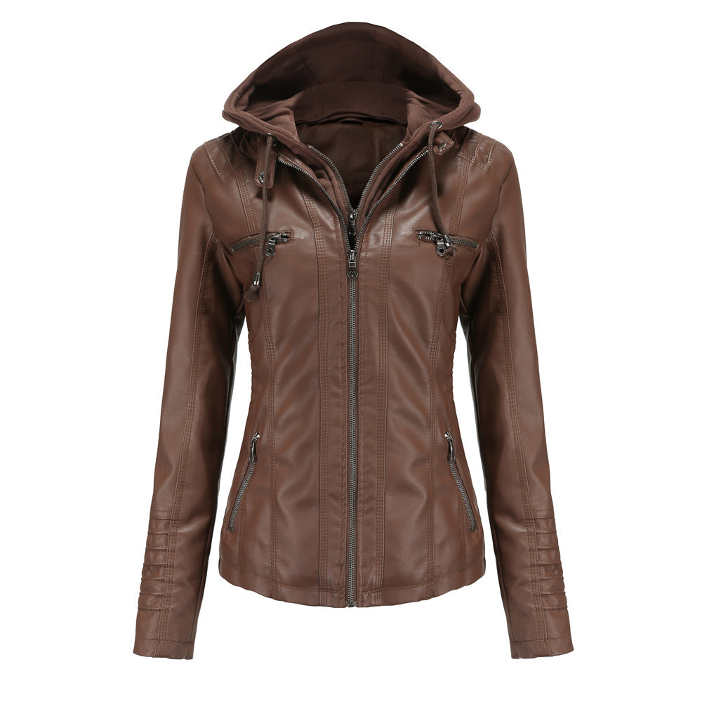Bikerjacke Damen | Wärmendes Futter & Abnehmbare Kapuze 6