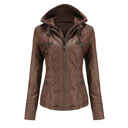 Bikerjacke Damen | Wärmendes Futter & Abnehmbare Kapuze 6