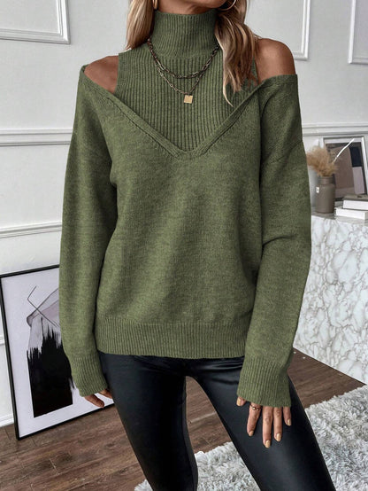 Rollkragenpullover Damen | Off-Shoulder & Warm 13