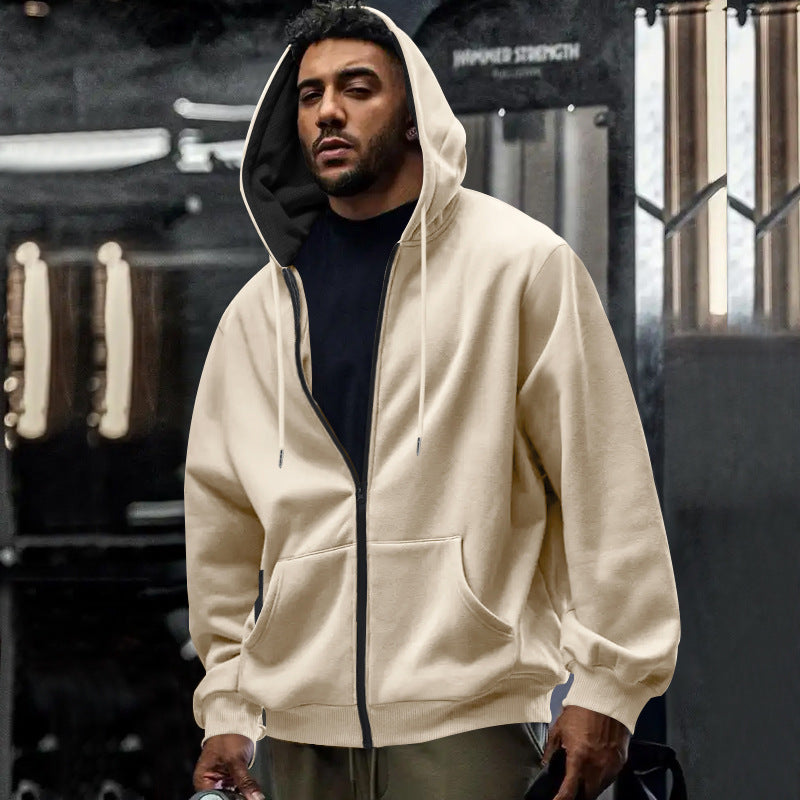 Men's full-zip hoodie styled as a casual everyday layer