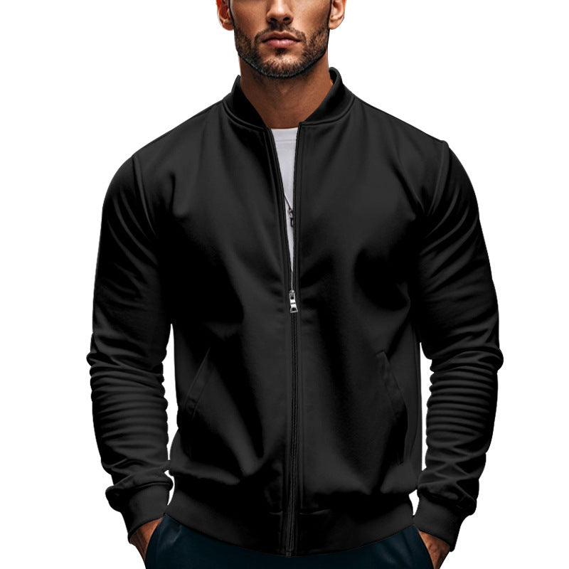Men's sweat bomber jacket styled for everyday layering