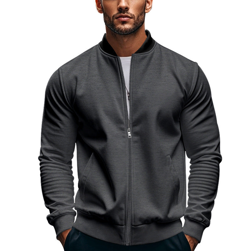 Back view of a men's casual bomber jacket