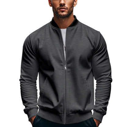 Back view of a men's casual bomber jacket