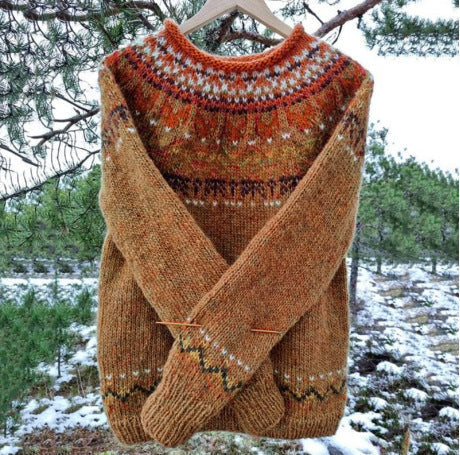 Strickpullover Damen | Isländisches Muster & Kuschelig Warm 3