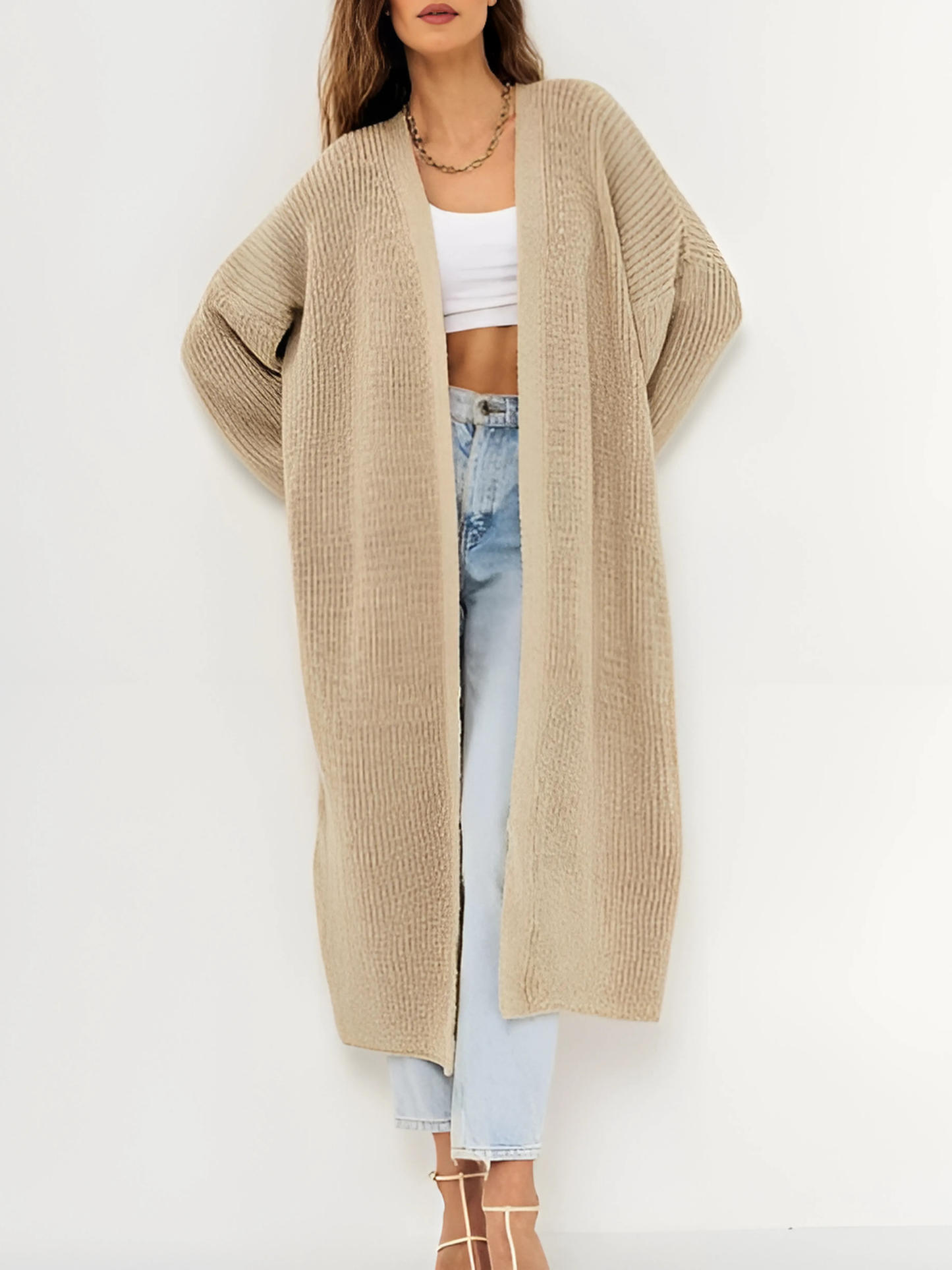 Offene Strickjacke für Damen | Lockere Passform