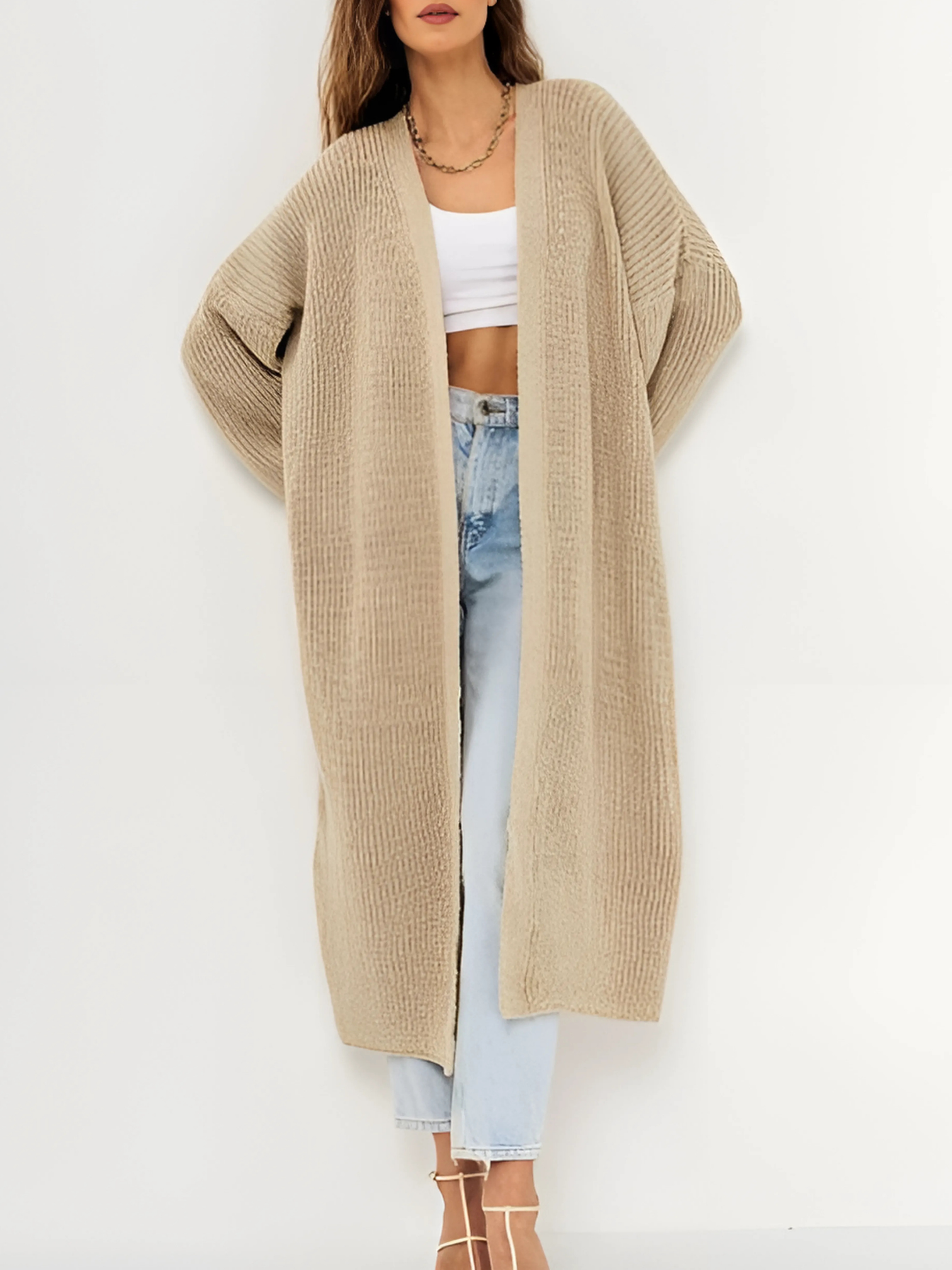 Offene Strickjacke für Damen | Lockere Passform