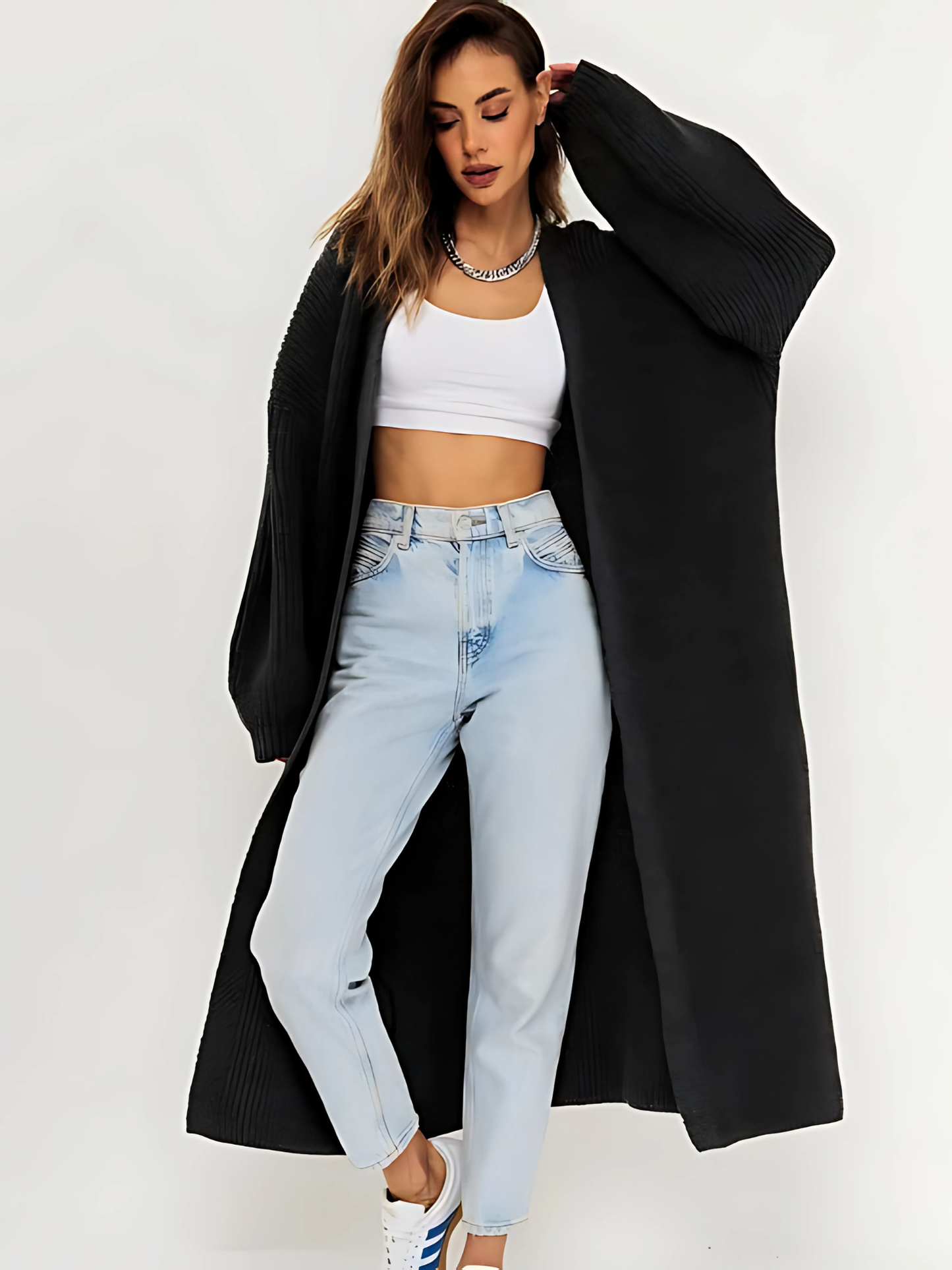 Offene Strickjacke für Damen | Lockere Passform