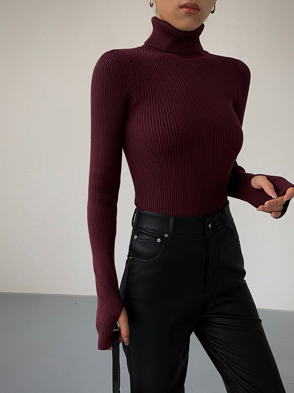 Olivia | Eleganter und schlichter Rippstrick-Rollkragenpullover 4