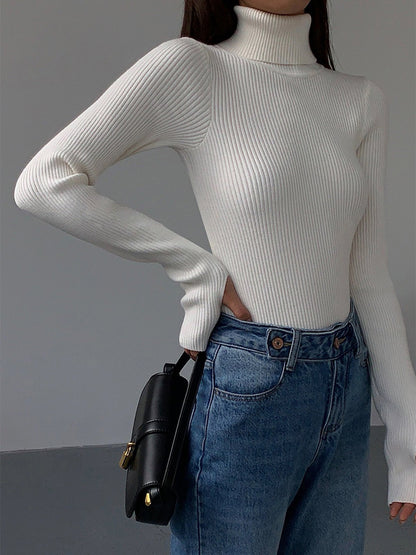 Olivia | Eleganter und schlichter Rippstrick-Rollkragenpullover 8