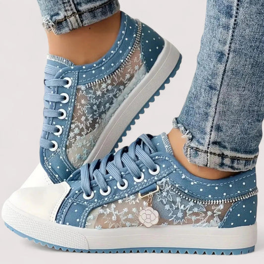 Orthopädische Sneaker Damen | Spitzenbesatz & Plateau Sohle