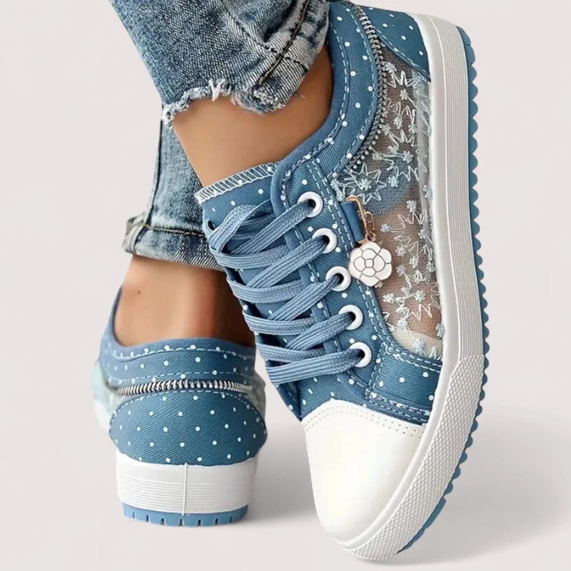 Orthopädische Sneaker Damen | Spitzenbesatz & Plateau Sohle