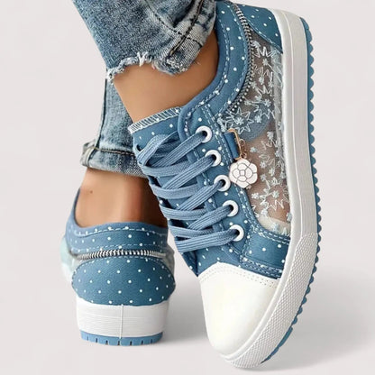 Orthopädische Sneaker Damen | Spitzenbesatz & Plateau Sohle