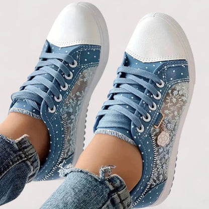 Orthopädische Sneaker Damen | Spitzenbesatz & Plateau Sohle