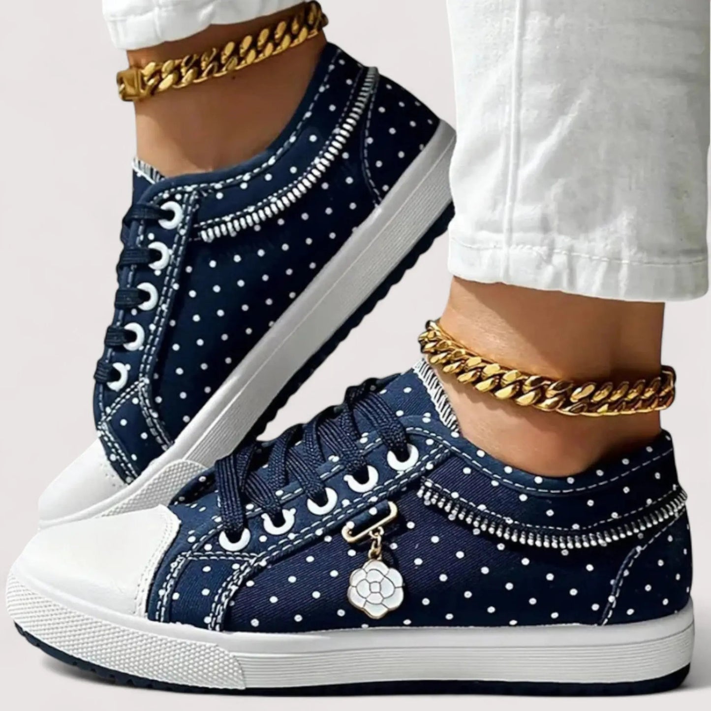 Orthopädische Sneaker Damen | Spitzenbesatz & Plateau Sohle