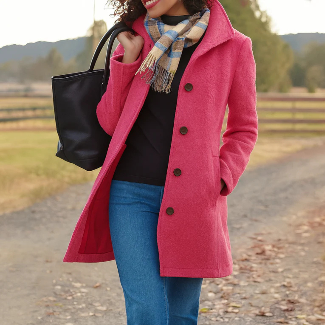 Wintermantel Damen | Klassischer Schnitt mit Knopfleiste 10