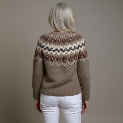 Strickjacke Damen | Vintage Muster & Kuschelig Warm 2
