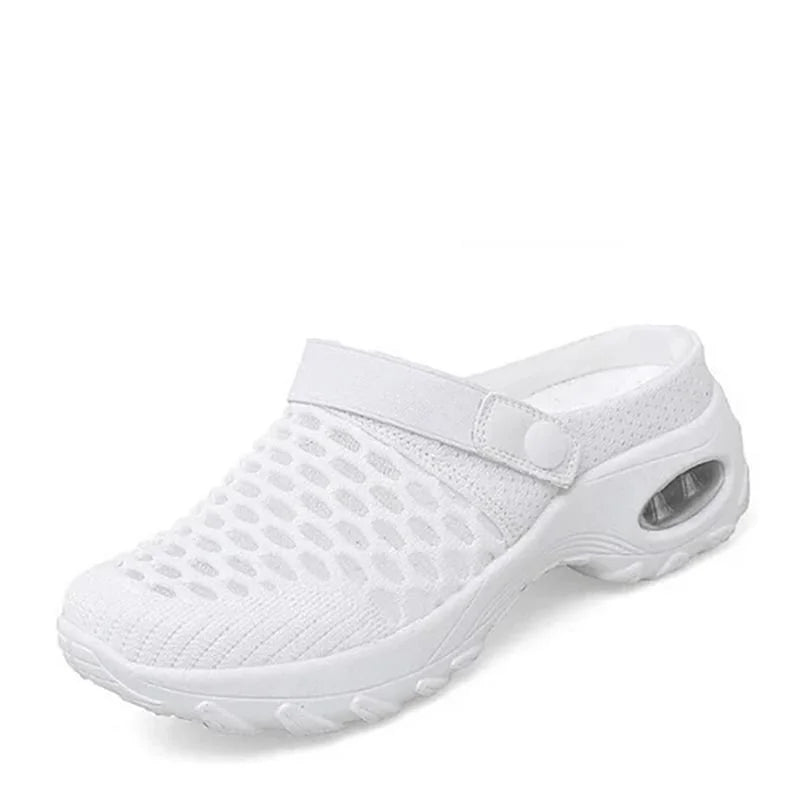 Luftpolster Schuhe Damen | Slip-On Sandalen mit Plateau