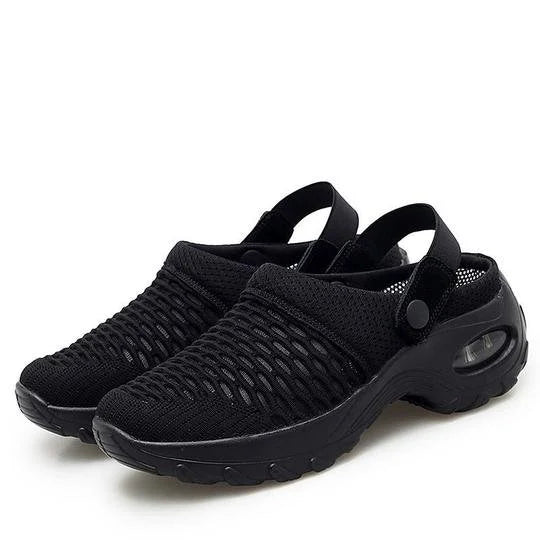 Luftpolster Schuhe Damen | Slip-On Sandalen mit Plateau