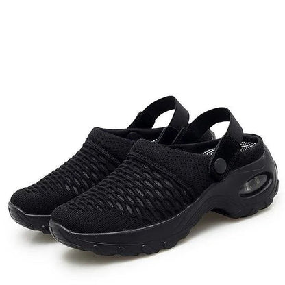 Luftpolster Schuhe Damen | Slip-On Sandalen mit Plateau