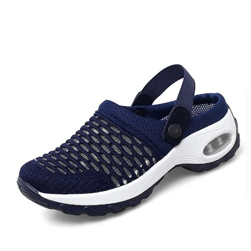 Luftpolster Schuhe Damen | Slip-On Sandalen mit Plateau