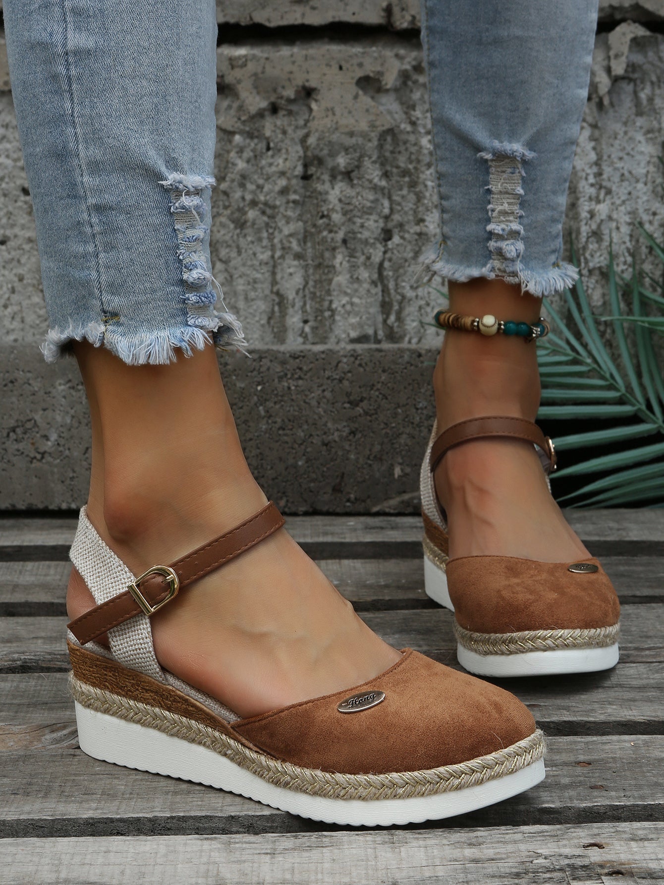 Espadrilles Damen | Keilabsatz & Knöchelriemen