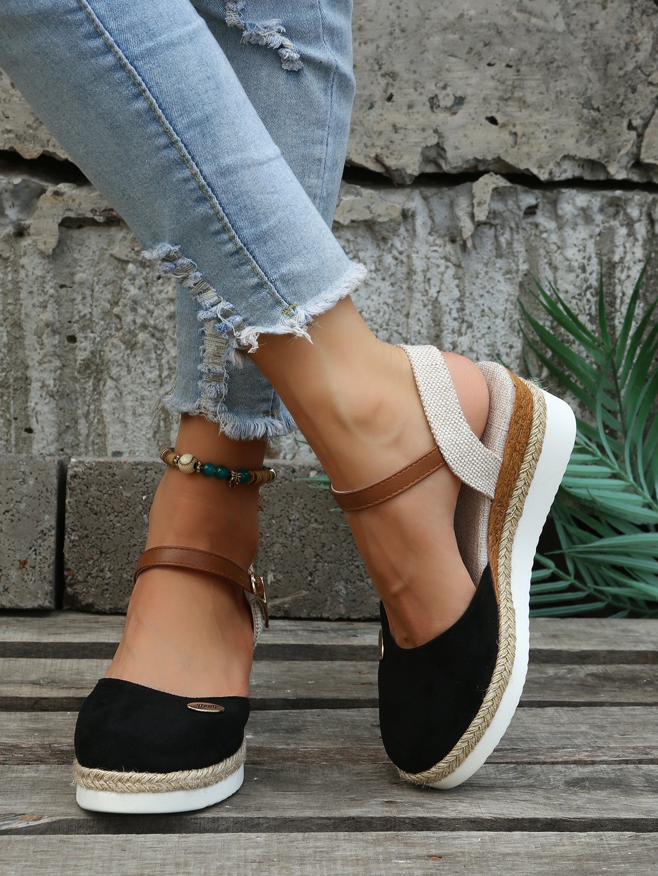Espadrilles Damen | Keilabsatz & Knöchelriemen