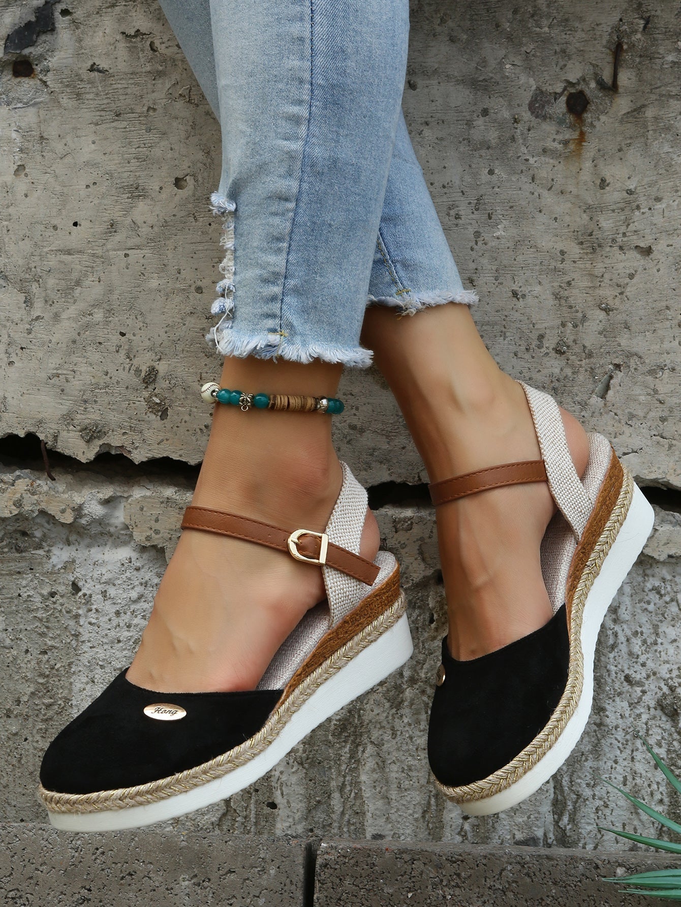 Espadrilles Damen | Keilabsatz & Knöchelriemen
