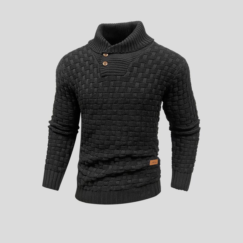 Pullover Herren | Strukturmuster mit Schalkragen 2