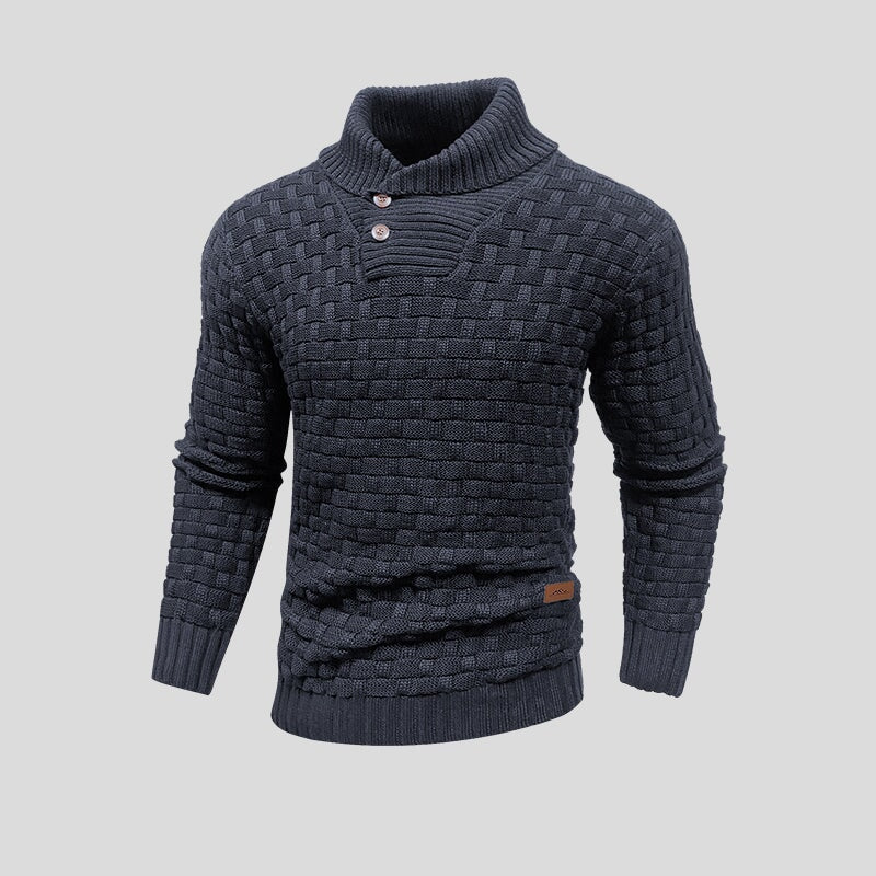 Pullover Herren | Strukturmuster mit Schalkragen 8