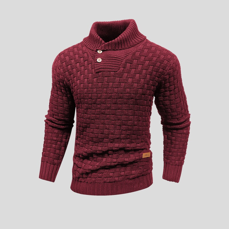 Pullover Herren | Strukturmuster mit Schalkragen 7