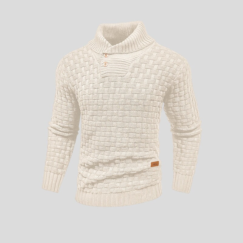Pullover Herren | Strukturmuster mit Schalkragen 6