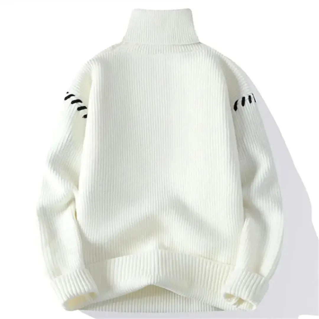 Oversize-Strickpullover für Damen und Herren mit Patchwork-Design | Winter