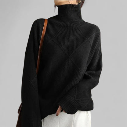 Oversized Pullover Damen | Rollkragen & Musterdesign 1