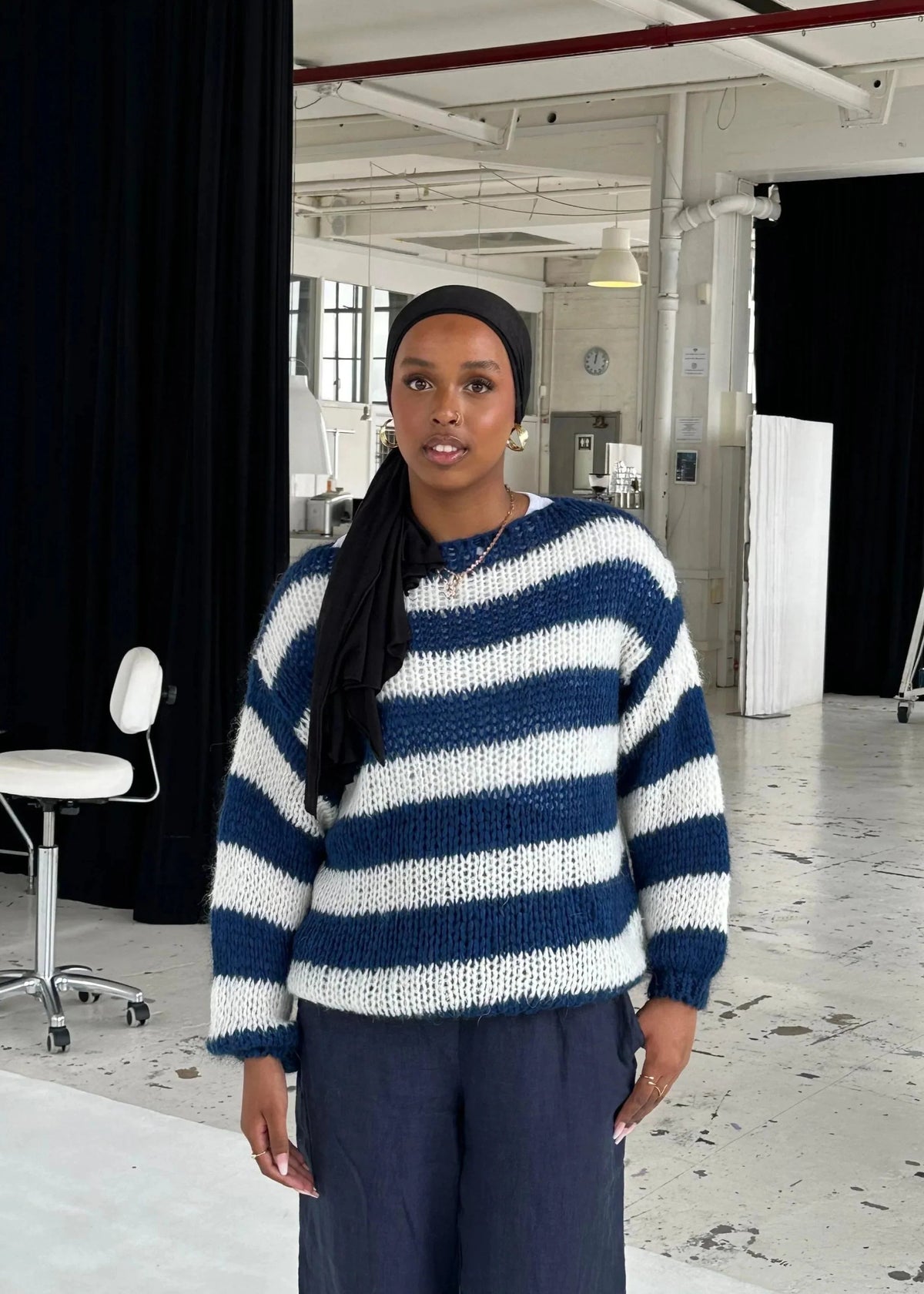 Oversized Pullover Damen | Streifen & Grobstrick