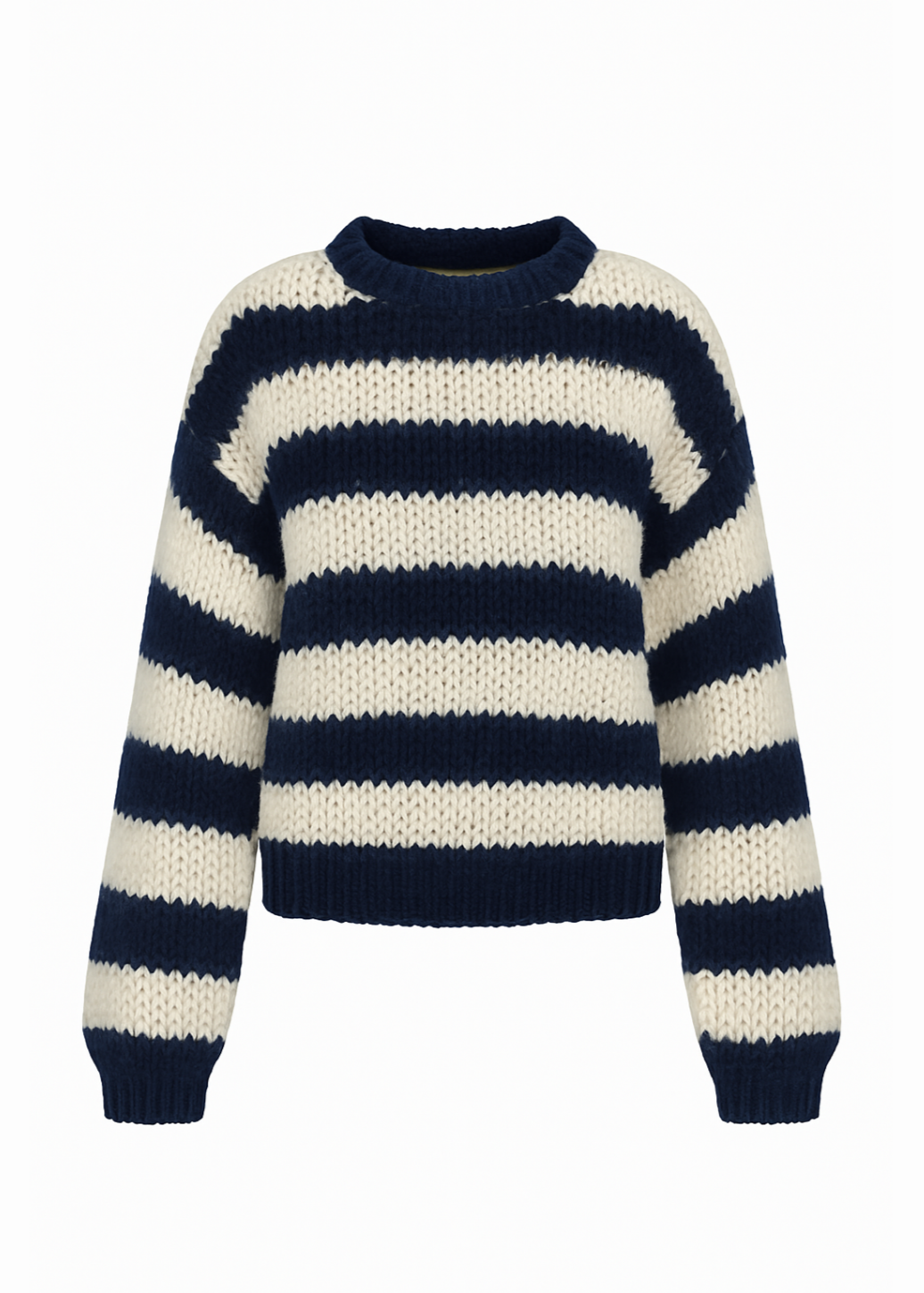 Oversized Pullover Damen | Streifen & Grobstrick