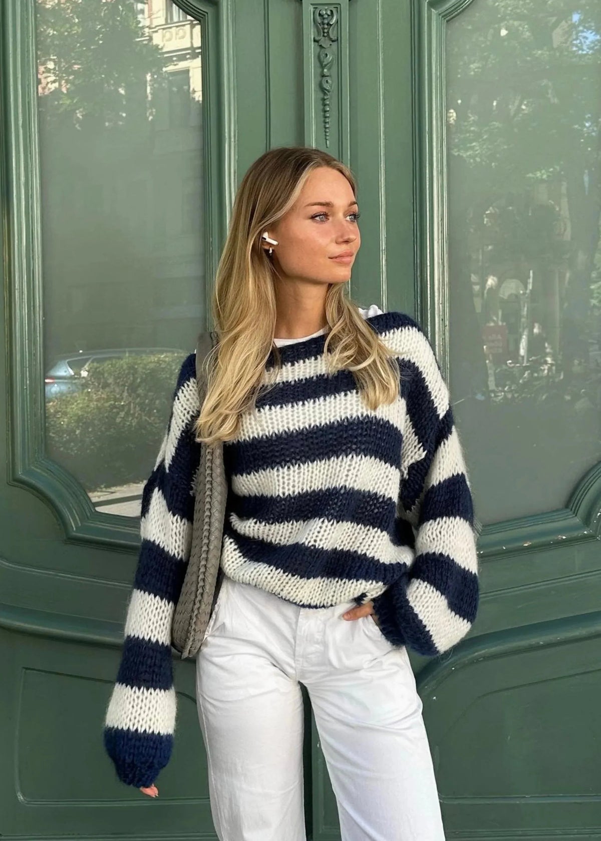 Oversized Pullover Damen | Streifen & Grobstrick