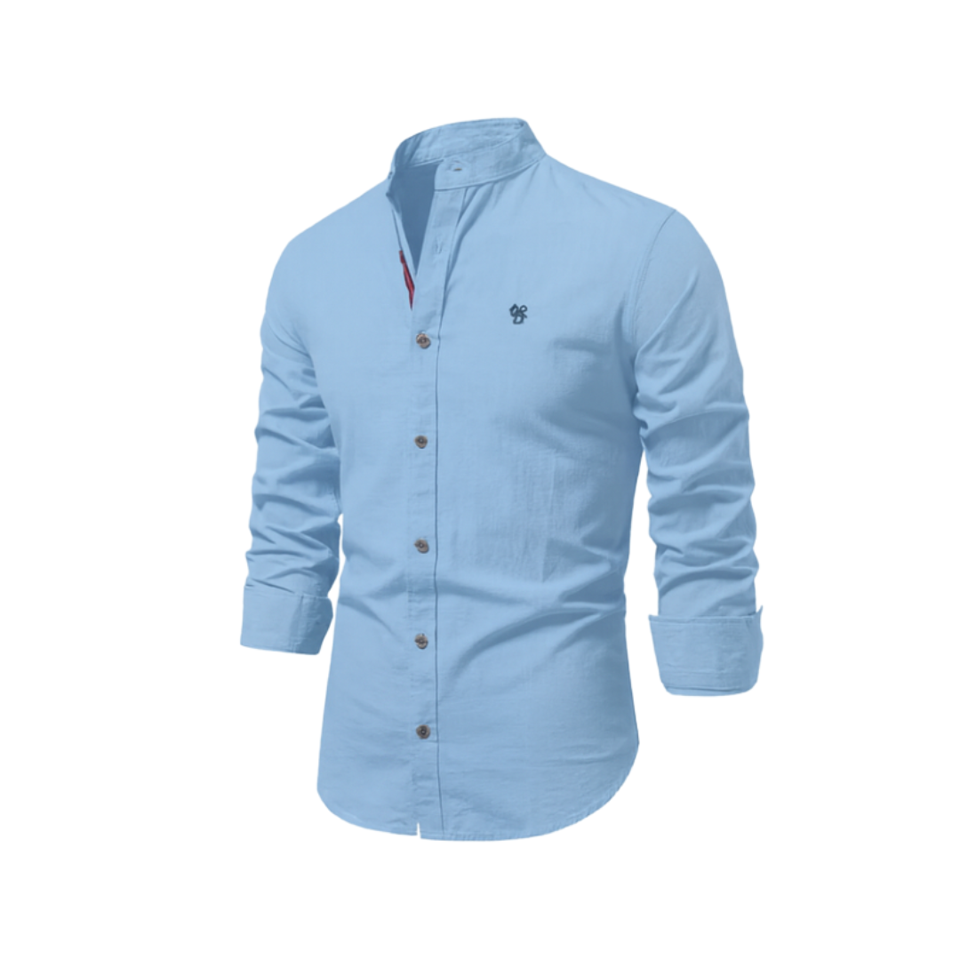 Poloshirt Herren | Langarm mit Stehkragen