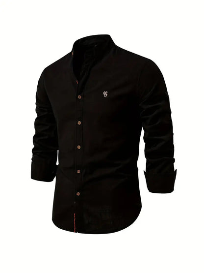 Poloshirt Herren | Langarm mit Stehkragen