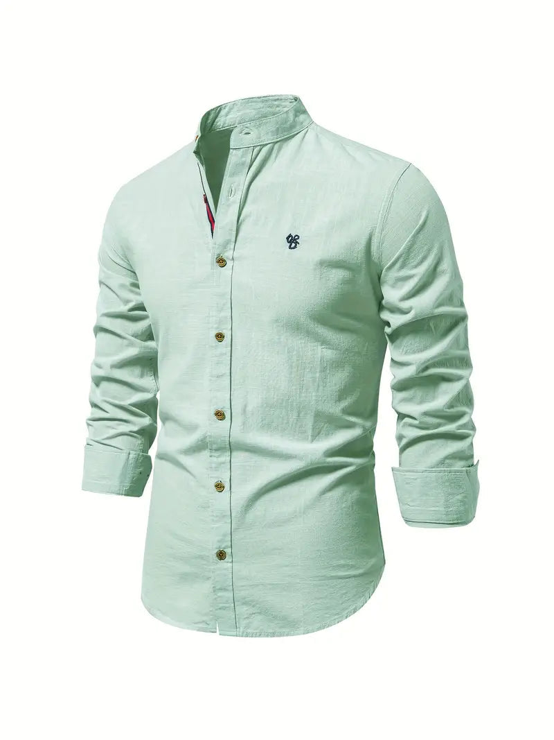 Poloshirt Herren | Langarm mit Stehkragen