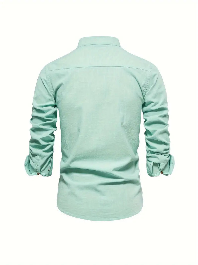 Poloshirt Herren | Langarm mit Stehkragen